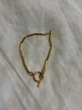 J. Crew Gold Tube Link Toggle Bracelet